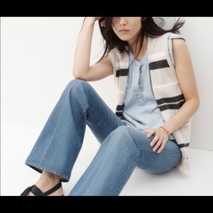 Madewell sweater fringe vest L